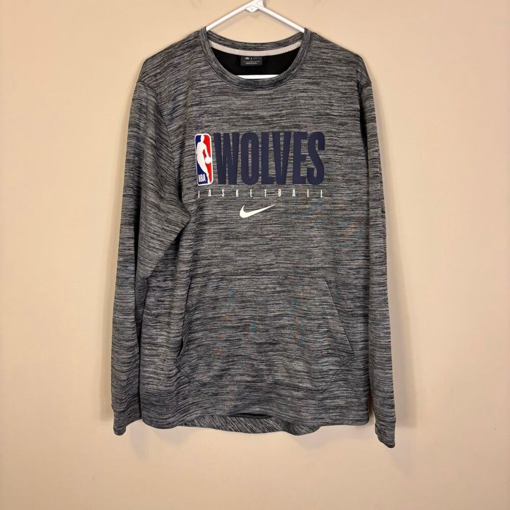 Nike Dri-Fit Minnesota Timberwolves Basketball Grey Sweatshirt Men's Large